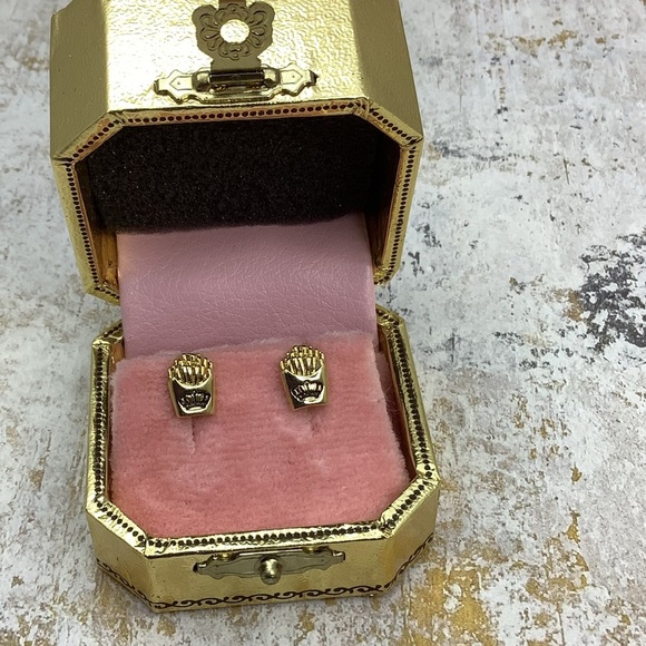 Juicy Couture French Fries Gold Stud Earrings - Picture 4 of 5